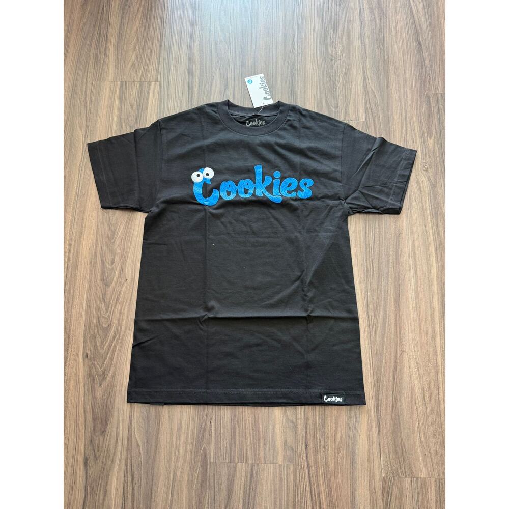 Cookies SF Cookie Monster Logo T-Shirt Black Blue Graphic Tee 100% Authentic